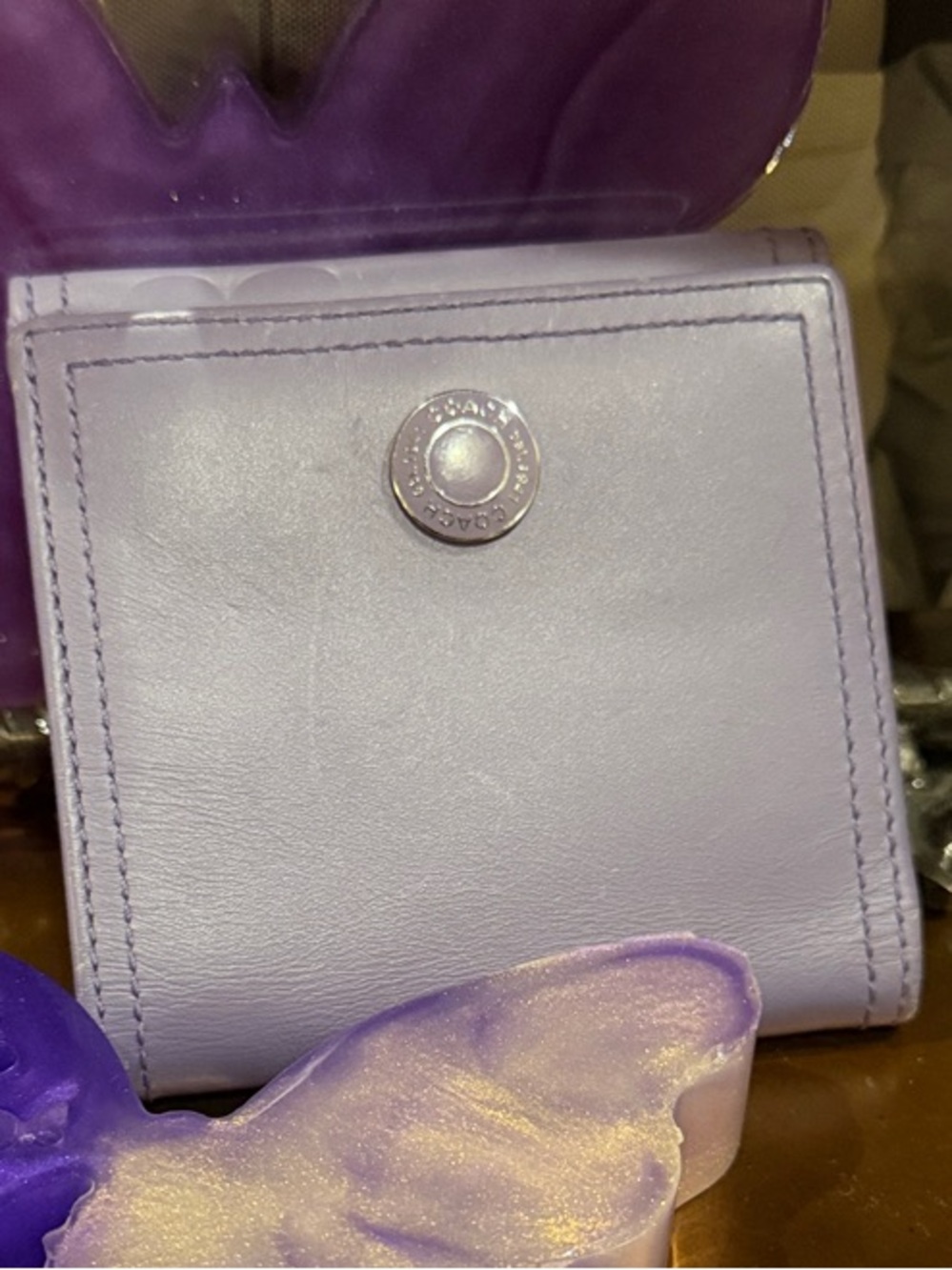 Coach Lilac Leather Compact Wallet